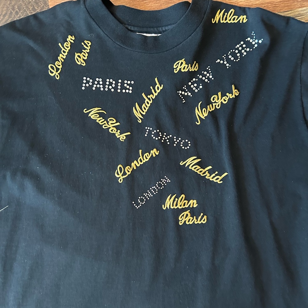 Gold Script Black Short Sleeve Tee